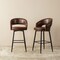 Set of 2/4 Mid-Century Modern 40.5"H Faux Leather Bar Stools with Nailhead Trim